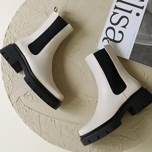 Chunky Platform Square Toe Chelsea Boots